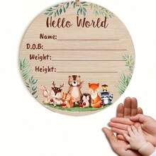 Cartel de anuncio de recién nacido, Cartel de "Hola mundo", Cartel de anuncio del nacimiento del bebé, Letrero con el nombre para utilizar como prop fotográfico, Regalo para la ducha de bebé de una nueva madre, regalo para la guardería, regalo para el baby shower, regalo para Pascua, cosas para niñas/niños