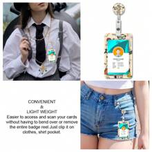 DNA Chemie Badge Clip, Met Lock Roll Clip, Werknemer Badge Clip Ring, ID Kaart Clip Box, Verpleegkundige Arts Kantoor, School Leraar Naam, Creditcard Zakje