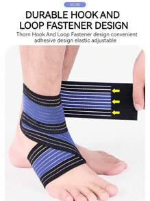 1pc Adjustable Ankle Support Wrap, Football Sports Ankle Brace With Compression Gym Accessories - Multicolor - View 7