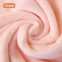 TDHD 1 Pc Children Solid Color Coral Velvet Embroidered Bath Towel, Soft, Skin-Friendly, Absorbent, Quick Drying, Easy To Clean Coral Velvet Bathrobe Suitable For Home Use - Multicolor - View 11