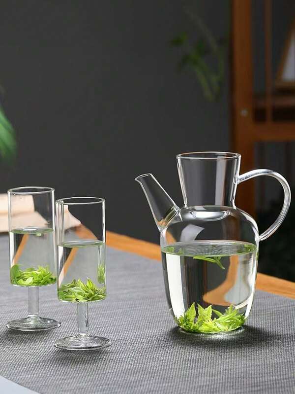 1 Peça Bule de Água (Shuijingzhu) da Coleção Artesanal, Bule de Chá Manual de Borossilicato de Alta Qualidade, Bule de Vidro para Chá/Álcool, Bule de Chá Verde Imitando a Dinastia Song