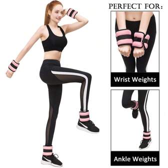 1Pair Adjustable Ankle Weights For Women And Men (0.5kg / 1kg Each Pack) , Adjustable Leg Weights With Secure Straps, Strength Training Weighted For Yoga, Walking, Running, Aerobics, Gym