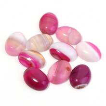 10pcs/Pack Natural Agate Oval Cabochons, DIY Vintage Handmade Jewelry Accessories - Multicolor - View 16