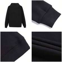 1pc Winter Vintage Classic Pullover Warm Hoodie For Men Soft Breathable Graphic Hoodie For Men - All-Season Casual Sweatshirt With Pocket, Machine Washable Polyester S-Xxl - màu đen - Xem 4