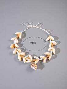 1pc Fashionable Versatile Bohemian Style Woven Flower, Evil Eye & Seashell Pendant Necklace, Suitable For Beach, Party, Gift - Multicolor - View 8