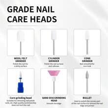 Cordless Electric Nail Drill, Nail File Machine, Manicure Polishing Tool Kit For Acrylic Gel Nail, Grinding Polishing Trimming, Nail & Pedicure Set, Mother's Day Gift - Blue and White - View 6