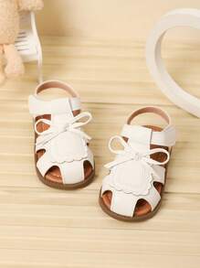 Cute Summer Bow Design Soft Bottom Sandals For Girls - White - View 1