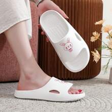 New Fashionable EVA Sandals, Unisex Cute Cartoon Slippers For Home/Outdoor Wear, Summer Couple Slides - White - View 6