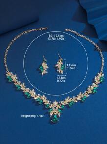 3pcs/Set Fashionable New Diamond Studded Women's Jewelry Necklace, Earrings, Elegant Women's Jewelry Set, Suitable For Women To Wear In Daily Wear, Engagement, Wedding, Party, Banquet Occasions, The Best Choice For Holiday Gifts.