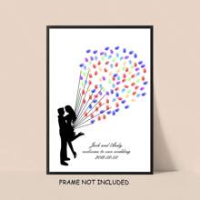 1pc Creative Fingerprint DIY Finger Painting Wedding Party Company Annual Meeting Personalized Fingerprint Sign-In Picture Sign-In Tree, Increase Fun, Decorative Painting, Living Room, Bedroom, Decorative Poster, Memorable, Canvas, No Frame - Multicolor - View 47