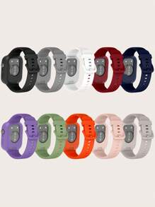 Set de 2 piezas: Correa de reloj de silicona desmontable de unicolor + Funda protectora de silicona de marco completo compatible con Huawei Watch Fit 3 - Reloj Fit 3 - Ver 2