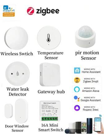 Ewelink Zigbee Hub Zigbee Waterlek Sensor Zigbee Scene Button Bewegingsmelder Deursensor Ewelink Temperatuursensor