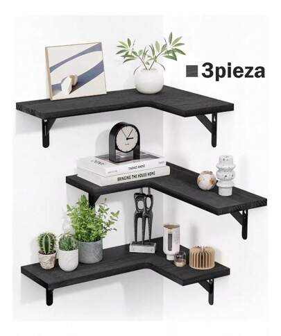 Repisa Esquinera Minimalista Flotante Moderna 3pcs