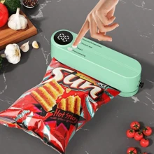 RAF Seladora a Vácuo Portátil Pequena/Uma Máquina de Vácuo Elétrica Portátil e Manual Combinada em Uma, Com Bolsa de Armazenamento a Vácuo e Bolsa de Zíper a Vácuo Reutilizável (Bolsa a Vácuo) para Bolsas de Zíper de Tamanho Grande e Médio, e Uma Máquina de Vácuo Elétrica Portátil. Preservação de Alimentos Portátil e Compacta, Eletrodomésticos de Cozinha