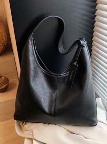 Dedoo 1件纯色新款PU个性化日常通勤手提包，简约托特包，单肩包，腋下包，带模块化信封袋和零钱包