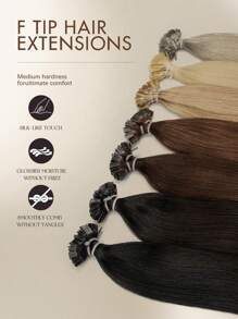 50pcs/Pack Human Hair Extensions, Flat Tip Extensions, 14-22 Inches Straight Hair, Keratin Bonded Extensions, Invisible F-Tip Real Human Hair Extensions - Multicolor - View 5