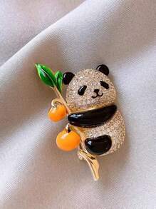 1 Stück Granatapfel Ruyi vollbesetzter Strass Roter Panda Brosche, hochwertige Mode Anstecknadel Kleidungsdekoration Accessoire - das perfekte Geschenkzubehör Anstecknadel für Kleider, Tasche, Charm