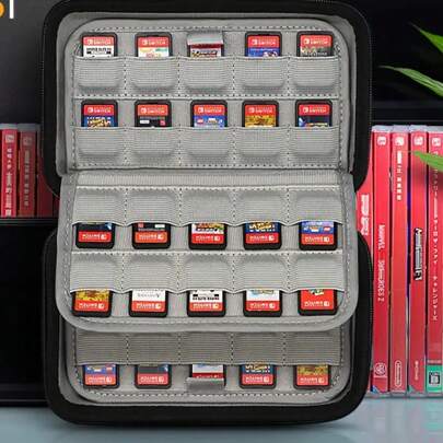 Robuste Schutzhülle zur Aufbewahrung von bis zu 80 Spielkarten/SD-Karten, kompatibel mit Switch oder PS Vita