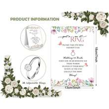 Put A Ring On It Bridal Shower Game With 50 Fake Rings, Rustic Wildflower Greenery Floral Theme Wedding Shower Games Wedding And Engagement Rings Bridal Shower Decor And Not Say Bride Rules Cards - Wildflowers - View 3
