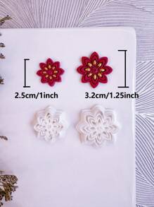 2pcs Minimalism Clay Cutters | Boho Clay Cutters | Halloween Clay Cutters | Embossing Detailed Clay Cutters | Clay Earring Cutters | Clay Cutter Set | Jewelry Making Kit - White - View 8