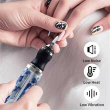 Cordless Electric Nail Drill, Nail File Machine, Manicure Polishing Tool Kit For Acrylic Gel Nail, Grinding Polishing Trimming, Nail & Pedicure Set, Mother's Day Gift - Blue and White - View 8