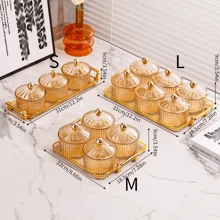 1 Set Of New Fashionable Design Sealed Lid Candy Box, For Home Storage Container Of Candy, Nuts, Snacks, Cookies - Gold - View 3