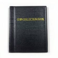 1 英镑小硬币硬币相册，硬币收藏书夹，大容量皮革封面，带金箔压花，适合收藏家，美国硬币，一分钱，一分硬币，一角硬币，五分钱硬币，四分之一美元硬币，小徽章，纪念币收纳盒 30 毫米，返校，秋季装饰，秋季装饰，圣诞节礼物，万圣节礼物 - 彩色 - 查看 4