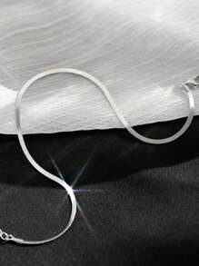 Nooxian 1pc Stainless Steel Snake Bone Design Anklet, Simple & Elegant Foot Jewelry For Women