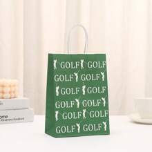 6/12/24pcs/Set Golf Sports Series Kraft Paper Printed Bags, Packaging Bags For Party Gift, Kraft Paper Bags