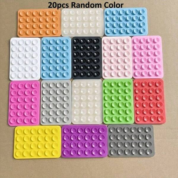 20pcs Silicone Suction Cup Set, Multi-Functional Phone And Tablet Stand, Universal Compatibility, Easy Release, Reusable Adhesive Holder