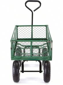 GOR400-COM Steel Garden Cart, Steel Mesh Removable Sides, 3 Cu Ft, 400 Lb Capacity - Green - View 9