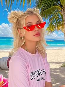 10 قطع نظارات ملونة بالحلوى مزينة بنجوم معدنية، مثالية للصيف والشاطئ وحفلات العطلات والأنشطة الخارجية! - متعدد الألوان - مشاهدة 2