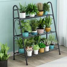 Metall Pflanzenständer Indoor, 3 Ebenen Metall Pflanzen Regal Outdoor, Mehrfachblumenhalter Rack, platzsparende dekorative Leiter gestuftes Blumen Pflanzgefäß Rack für Balkon Wohnzimmer Terrasse Garten