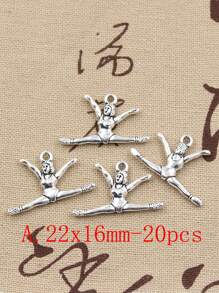 Charms Gymnastics Player Gymnast Sporter Silver Color Pendants