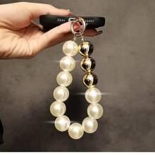 1 件创意 18 毫米三重大金珠手链/腕带，适用于手机挂绳、手机壳、钥匙扣、时尚包包饰品 - 金色 - 查看 9