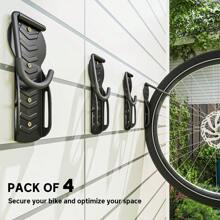SPORTNOW 4 Pack Bike Rack, Wall Mounted Bicycle Hanger Hook, Foldable Garage Bike Wall Rack, Bicycle Storage Holder For Indoor Outdoor Use - Black - View 4