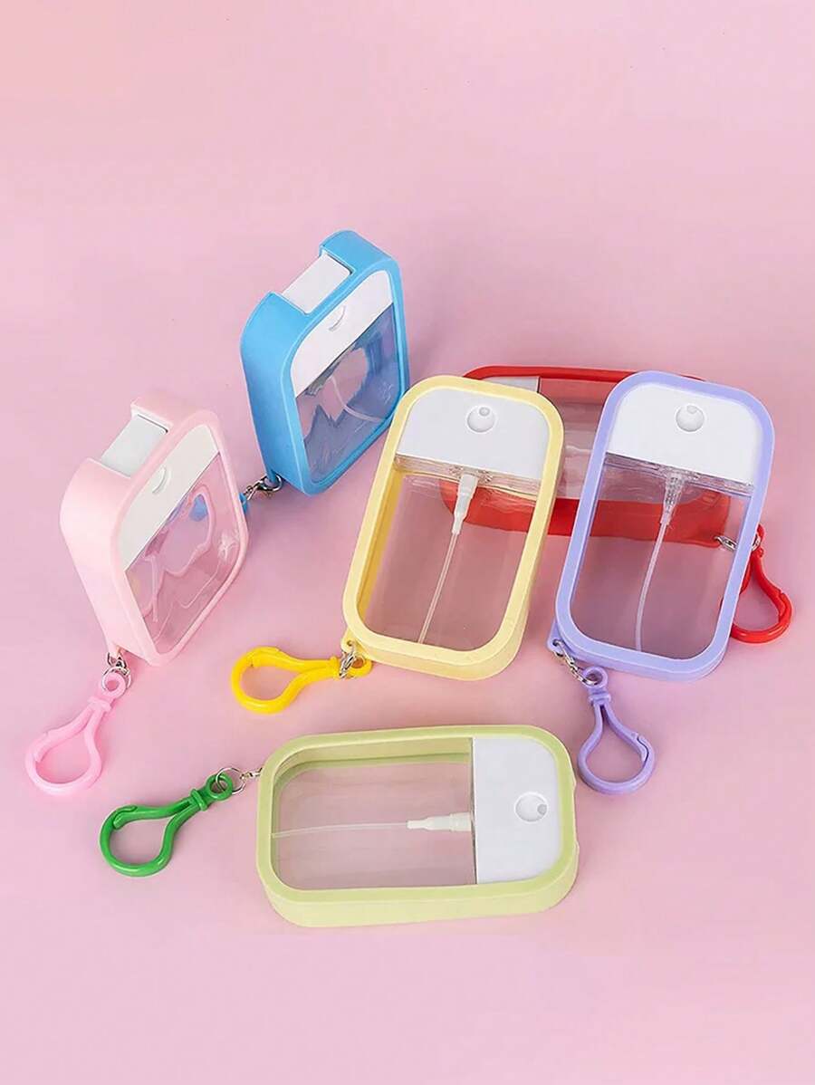 1 Set/4 Stück Kartenspray Parfümzerstäuber (50 ml) mit Schlüsselanhänger Silikonhülle und Trichter, tragbares Karten Ultra-Dünn Design nachfüllbare leere Flaschen für Reisen, kann mit Gesichtstonikum, Lufterfrischer, Alkohol, Händedesinfektionsmittel befüllt werden, Schulsachen