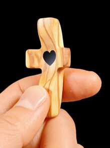 1/3/5pcs Elegant Wooden Thumb Cross Decoration, Exquisite Prayer Holding Wooden Cross, Suitable For Home & Office, Perfect For Party/Birthday Gift Gifts Graduation - Multicolor - View 10