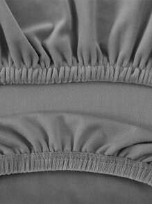 1/4件装纯色餐椅套，柔软天鹅绒椅套，弹力通用厨房椅套，适用于办公室、宴会厅、餐厅、婚礼及其他场合 - 深灰 - 查看 8