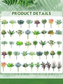 10 piezas - Maceta de plantas suculentas artificiales, maceta de madera rectangular para decoración de flores, decoración de centro de mesa, plantas suculentas artificiales de primera calidad - plantas falsas realistas con textura de cactus - plantas suculentas faciales - mini suculentas falsas, decoración de jardín, planta exterior, jardinería, flores falsas