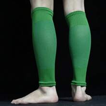 1 Coppia di protezioni per gambe da calcio professionali ad alta elasticità, design a singolo strato con tasche e fori di aerazione in rete traspirante