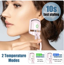 Heated Eyelash Curler Rechargeable USB Electric Mini Lash Curler New In Box - Pink - View 9