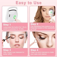 Heated Eyelash Curler Rechargeable USB Electric Mini Lash Curler New In Box - White - View 10