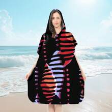 1 halat de baie de schimb, poncho de surf absorbant de apă, halat de baie cu glugă cu uscare rapidă, subțire, ușor, rezistent la vânt și UV, moale și cald, potrivit pentru înot, duș, scufundări, surfing pe plajă, călătorii de vară, vacanță, decor baie, articole esențiale pentru plajă