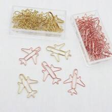 12pcs/20pcs Per Box, Creative Transportation Themed Paper Clips, Airplane Shaped Binder Clips, Electroplated Gold Bookmark & Clip Set, Electroplated Material, Creative Shaped Clips, Office, Home, DIY, Gift
