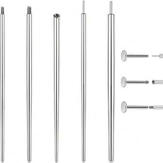 14G 16G 18G Piercing Taper Flat Back Earring Applicator Tool Piercing Changing Tool Threadless Piercing Insertion Pin Taper For Body Piercing Stretching Kit For Ear/Nose/Navel/Lip/Eyebrow