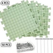 4 paquetes de esterillas de bloqueo con 50 chinchetas para proyectos de tejido y ganchillo, tabla de bloqueo de ganchillo, para esterillas de bloqueo de tejido y chinchetas, tabla de bloqueo de ganchillo para el ganchillo