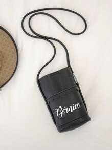 1PC High-End Soft Leather Mobile Phone Bag For Women Crossbody Bag Fashionable And Versatile Walking Shopping Mini Bag Personalized Text Customization - Multicolor - View 4