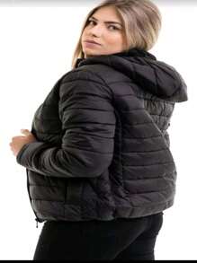 WOMEN'S GOMINHO PUFFER WATERPROOF COAT JACKET WITH HOOD, LIGHTWEIGHT, VERSATILE AND COMFORTABLE FOR ALL OCCASIONS - 黑色 - 查看 3