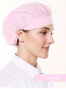 1pc Adjustable Elastic Chef Hat, Unisex Cooking Cap, Oil-Proof Work Hat, Dust-Proof Hair Cover, Suitable For Restaurant, Factory, Kitchen, Cooking, Hair Protection, Workshop, Food Service, Mother's Day Gift - Multicolor - View 3